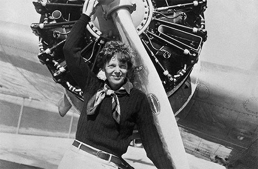This is another picture of Earhart with her plane. (https://www.emaze.com/@AFWOOWOR/Amelia-Earhart ())