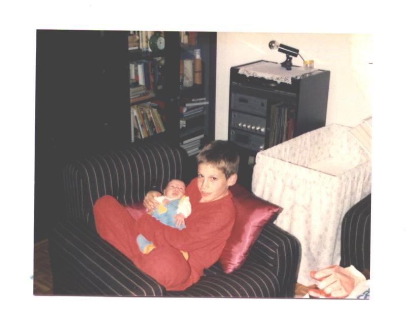 Matej is holding Ana-July 1986 (My family album)