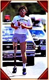 Terry Fox running during the Marathon of Hope (www.google.com)