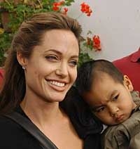 Angelina and her adopted son Maddox