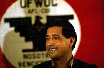 This is Cesar Chavez giving an important speech. 
