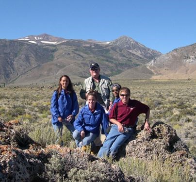 <h6>The JASON research team at Mono Lake in California.  (L to R) teacher Danielle Renz, student Megan Shaffer, Arizona State University Astrobiologist Jack Farmer, student Meera Gudavalli and student Andrew Young. </h6><p>