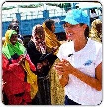 Jolie at a refugee camp
