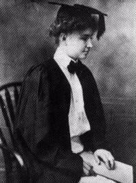 Helen Keller in her graduation outfit
