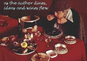 Nancy Bowie dining in Dieppe (Scanned, edited by Glenn)