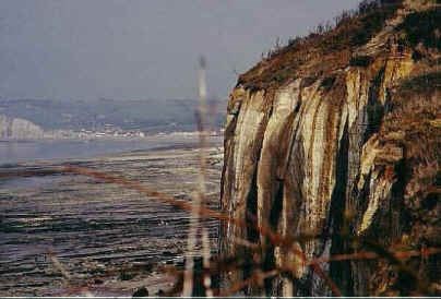 Barbed wire blocked climb by Canadians. (Glenn scanned a photo he took in 1984.)