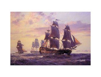 <a href=http://artfiles.art.com/images/-/Geoff-Hunt/Bonhomme-Richard-Print-C10086870.jpeg>Bonhomme Richard</a>, his most famous ship 