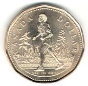 The Terry Fox loonie. (http://en.wikipedia.org/wiki/Terry_Fox)