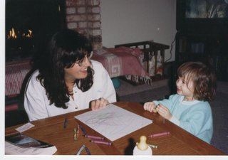 Mom and me coloring together (Photo Taken by: Gary)