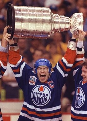 Mark celebrates with Sir Stanley's cup