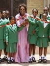 Cutting the ribbon at a new school 