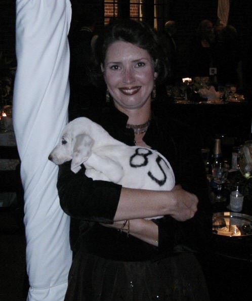 Judi is holding a Midland Fox hound puppy (www.midlandfoxhounds.com)