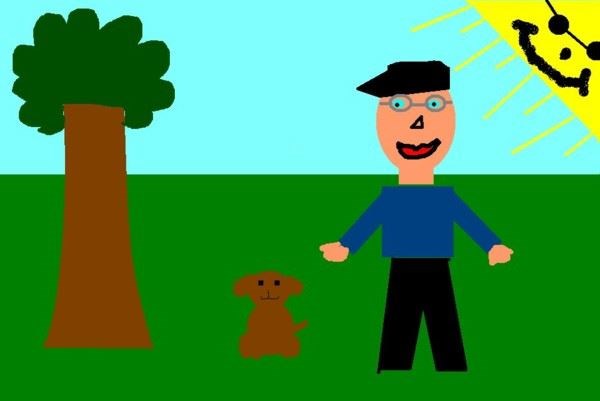 Terry Hawitt with his dog Peppy (i made it)