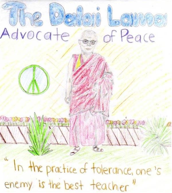 The Dalai Lama (I drew this picture for my art class)