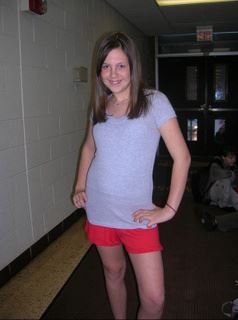 This is Amanda standing in the hallway. (This picture was taken by me last year.)