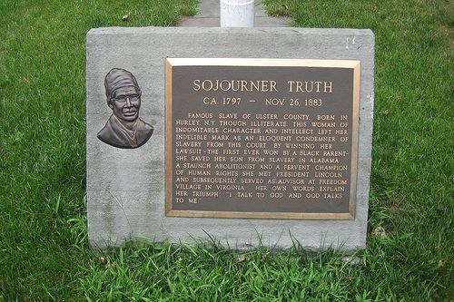 This is a picture of Sojourner Truth's tomb stone (http://flickr.com/photos/wallyg/1065297055/)