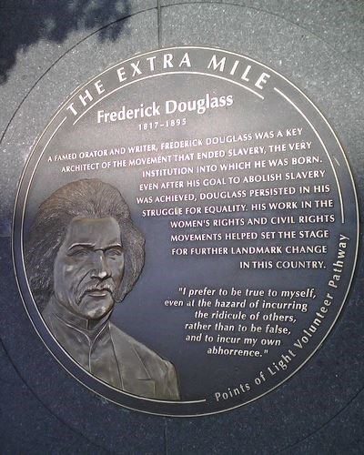 A plaque of Frederick Douglass (http://www.flickr.com/)