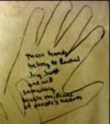 2 hands of Rachel Scott