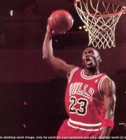 Michael Jordan's Famous Dunk Pose (http://www.arts-wallpapers.com/people)