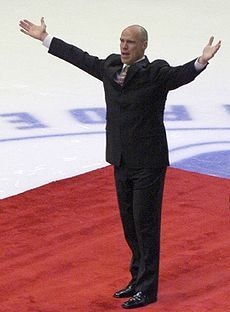 Mark Messier at MSG when his number was retired (http://en.wikipedia.org/wiki/Mark_Messier)