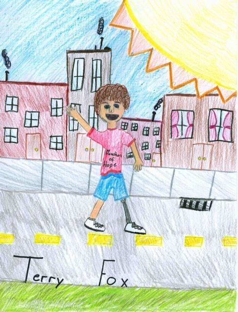 This is a picture of Terry Fox! (I drew it!)