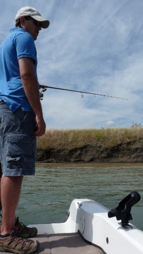 Justin fishing at Fort Peck.