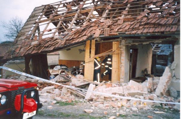 an old house which exploded