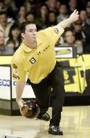 Sean Rash is about to bowl  in his cool style. (AP Photo/Craig Hacker)