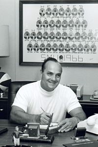 Lawrence Herkimer at his desk