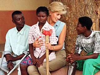 Princess Diana helping others (http://www.biography.com/)