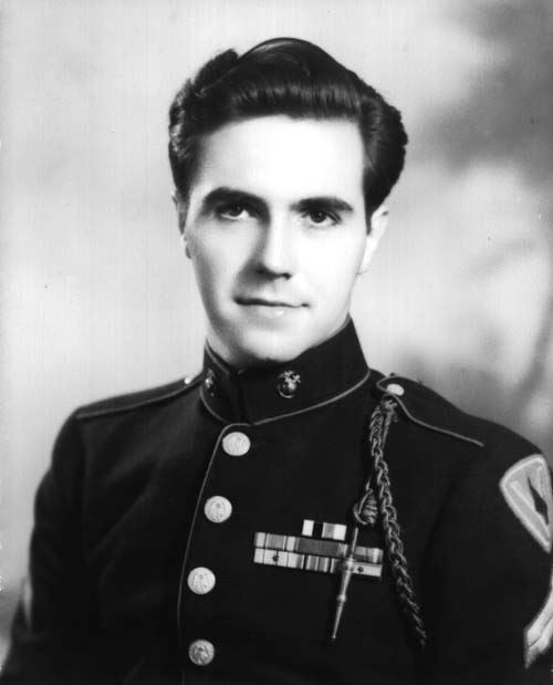 Rene Gagnon in his marine uniform (http://www.wtv-zone.com/Mary/GifsadJpgs/gifsandjpgs3/IWOJIMA5.JPG)