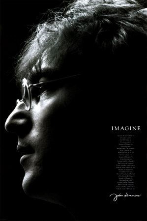 A poster displaying John Lennon's single, Imagine (http://img2.allposters.com/images/153/0817-John-Lennon-Imagine.jpg)