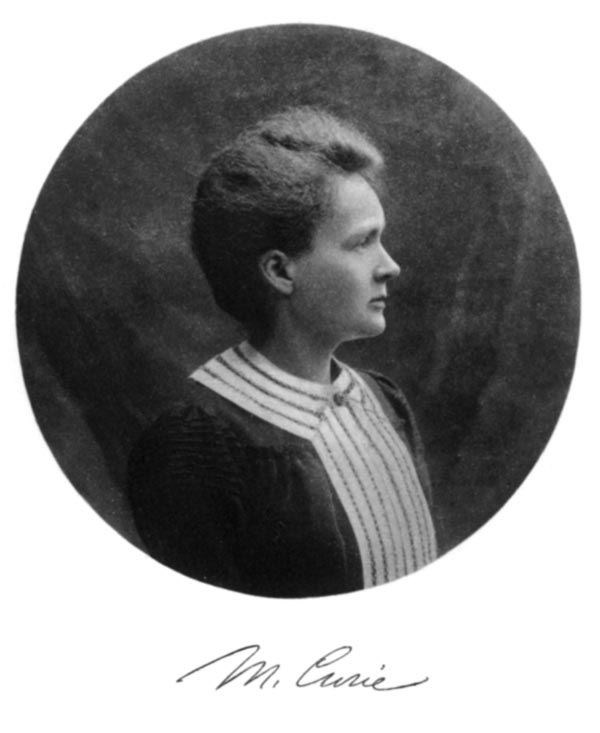 A portrait of Mme. Curie with her signature. (http://upload.wikimedia.org/wikipedia/commons/e/e8/Marie-noble-portrait-600.jpg)