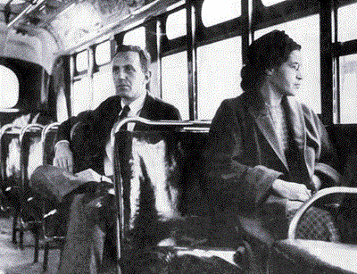 Rosa refused to give up her seat to a white man. (http://martinlutherkingfacts.com/the-bus-boycott.php)