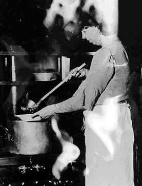 Eleanor Roosevelt ladling soup at a soup kitchen. (Student Resource Center - Gold)