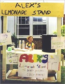 Alex Scott running her lemonade stand (Alex's Lemonade Stand Foundation Website)