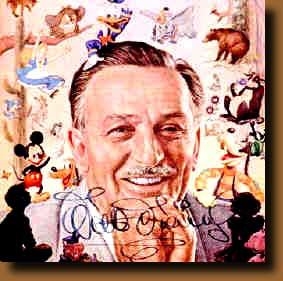 Walt Disney with his most famous characters. 