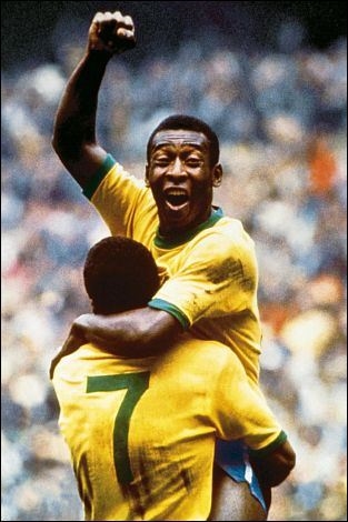 pele is celebrating a goal (google)