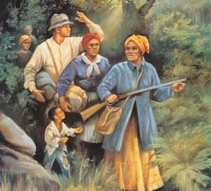 Harriet Tubman leading her passengers. (http://cbalaguer905.wordpress.com/2010/03/07/hello-world/)