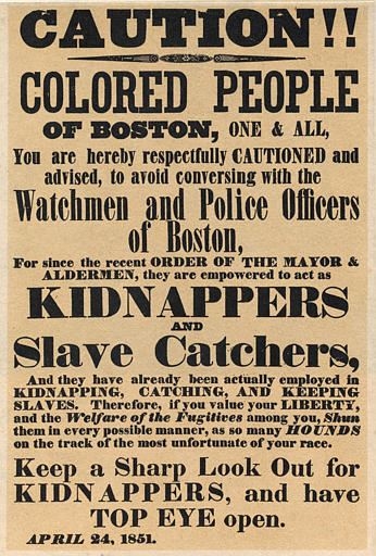 A poster warning abolitionists of the new law. (http://www.fr33agents.com/1184/the-heroes-of-the-underground-railroad/)