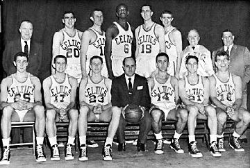 Bill Russell (#6) in 1956, his rookie year. He is (http://www.nba.com/media/celtics/Champs_56_57.jpg)