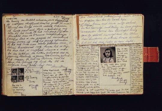 An open page of Frank's diary (http://jeffwerner.ca/2008/06/anne_frank_house.html)
