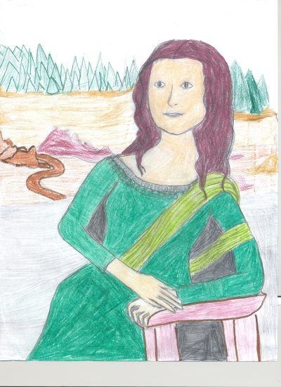 A picture kind of like the Mona Lisa which is the (I drew it.)