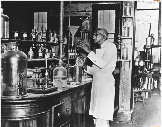 George Washington Carver in the lab (pollutionissues.com)