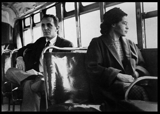 Rosa Parks sits on the bus (Google (www.colorlines.com))