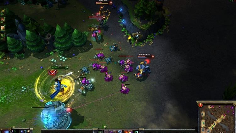 A screenshot of a LoL match (http://www.pcgamer.com/2011/03/11/josh-and-lucas-test-league-of-legends-new-co-op-vs-ai-mode/ ())