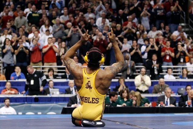 Anthony celebrates his 96-0 season (http://deadspin.com/the-one-legged-wrestler-who-co ())