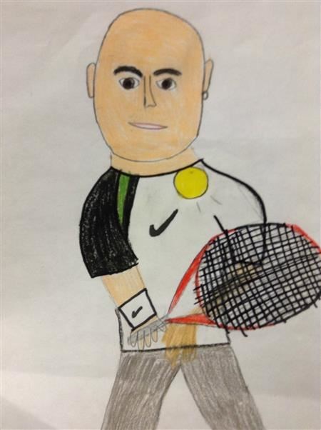 This is a portait of Andre Agassi. (I drew it.) (Me, Sofia Lyras-Bouchard))