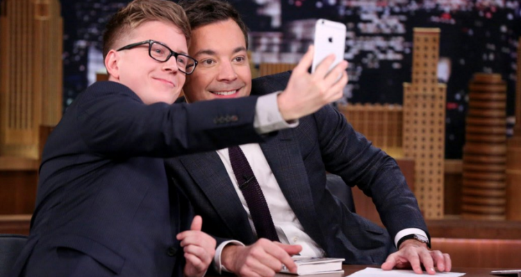 Tyler taking a selfie with Jimmy Fallon  (http://www.wetheunicorns.com/news/watch-tyler-oakl ())