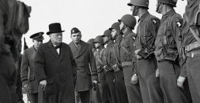 Winston Churchill inspecting American troops ( (AP))
